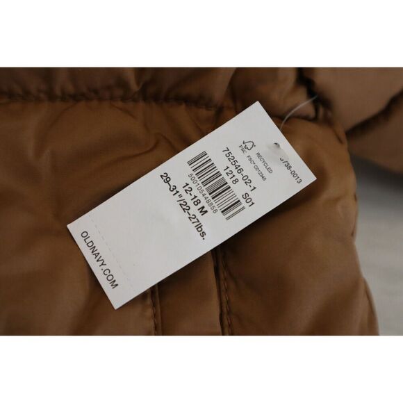Old Navy Toddler Sz 12-18 Months Brown Water-Resistant Hooded Puffer Jacket - Picture 4 of 8